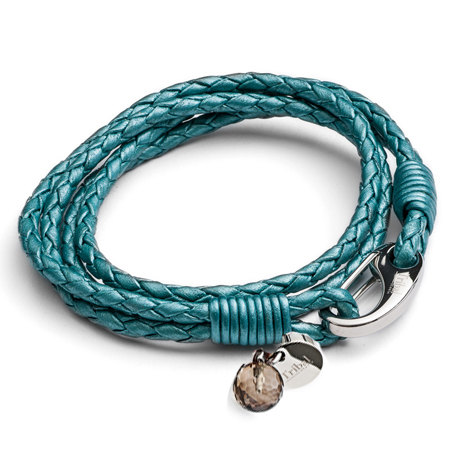 Tribal steels jade charm bracelet leather
