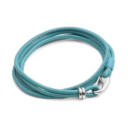 Tribal Steel turquoise leather bracelet for men