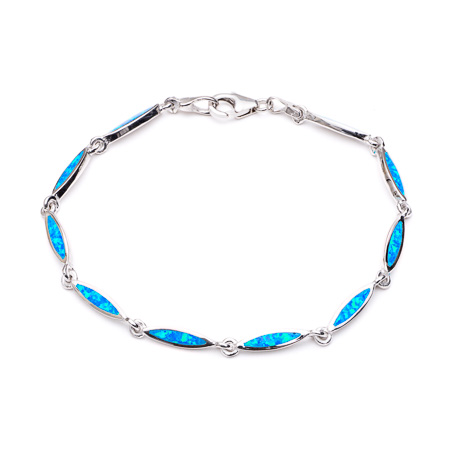 Opalique blue eye shape bracelet