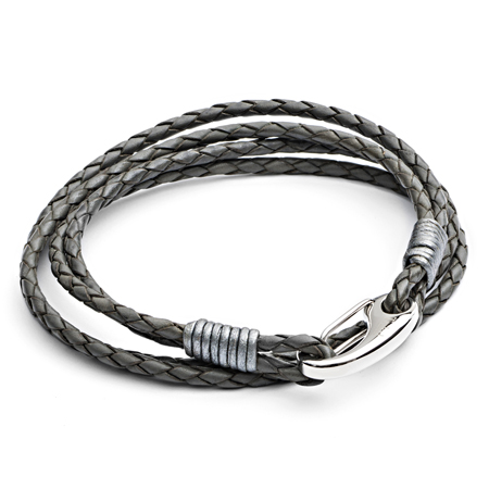 Tribal mens grey bracelet