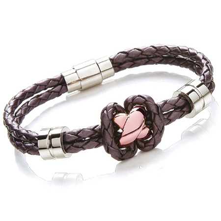 Tribal Steel leather bracelet with infinity cross 
