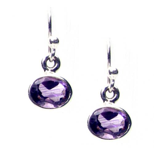 Amethyst Silver Drop Earring