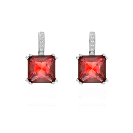 Red sale square earrings